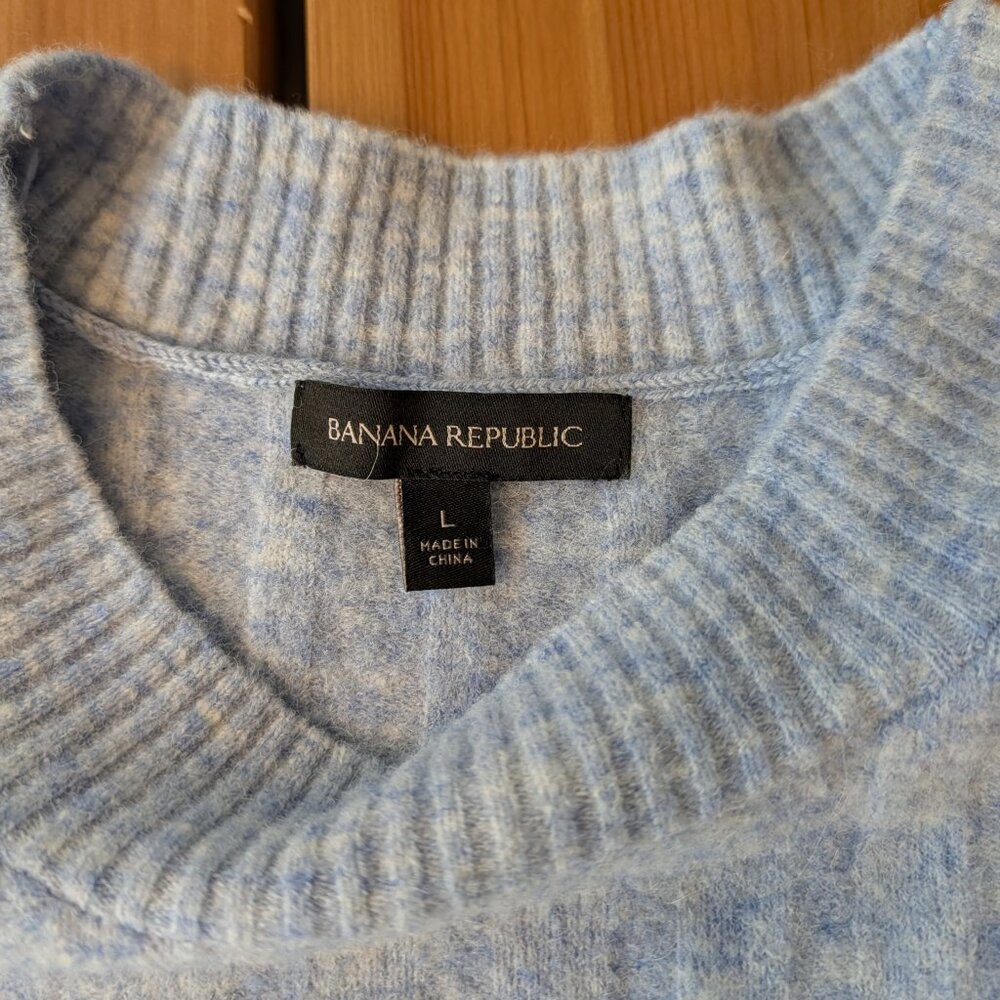 Banana Republic Wool & Alpaca Blend Crew Neck Sweater Blue L - Picture 6 of 9